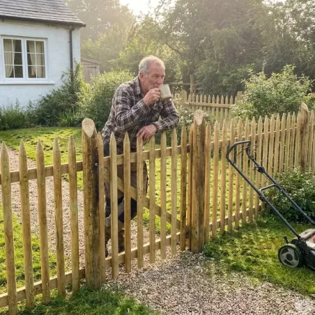 Portillon en Châtaignier Chambert 1x1m - Finition Semi-Jointif