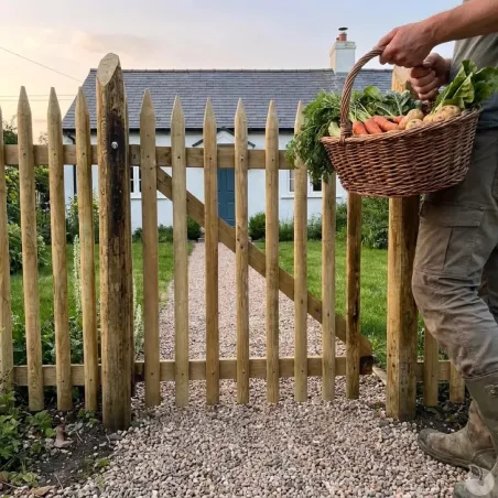 Portillon en Châtaignier Chambert 1x1m - Finition Semi-Jointif