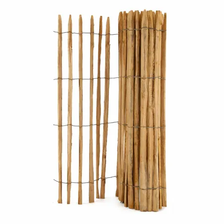 Ganivelle en Châtaignier - Longueur 5m x Hauteur 1,5m - Espacement 6-7 cm