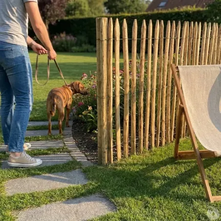 Ganivelle en Châtaignier - Longueur 5m x Hauteur 1,5m - Espacement 6-7 cm