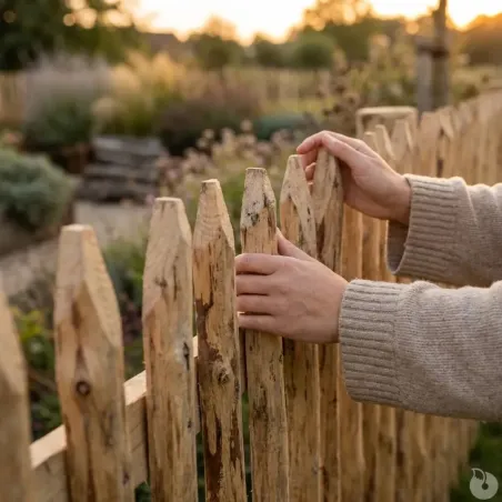 Ganivelle en Châtaignier - Longueur 5m x Hauteur 1,5m - Espacement 6-7 cm