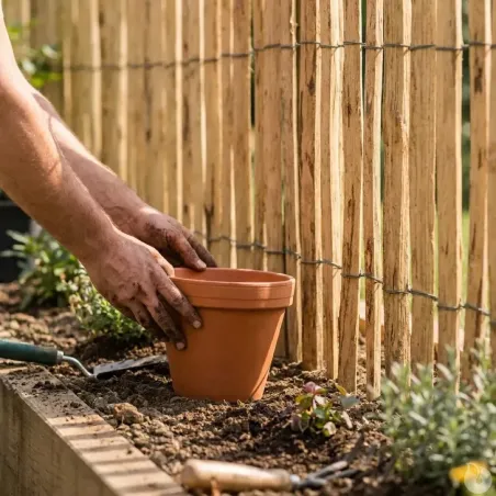 Ganivelle en Châtaignier - Longueur 5m x Hauteur 1,5m - Espacement 6-7 cm