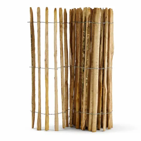 Ganivelle en Châtaignier - Longeur 5m x Hauteur 1,2m - Espacement 6-7 cm