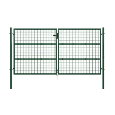 Portail 2 vantaux grillagé 3x1,5m - Maille 50mm - Vert