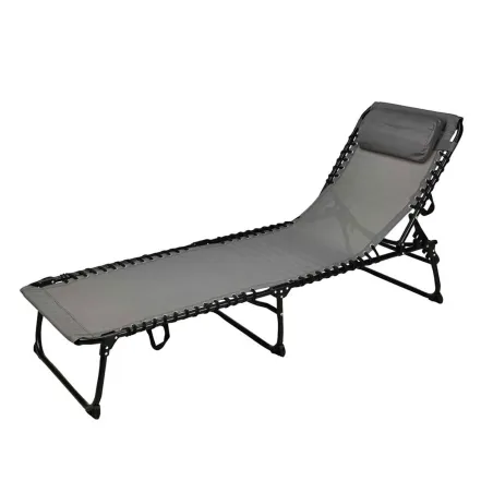 Bain de soleil pliant en acier noir - Confort et résistance