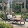 Bain de soleil pliant en acier noir - Confort et résistance