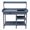Table de rempotage bois avec bac – 114 x 46 x 120 cm plantes et semis