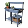 Table de rempotage bois avec bac – 114 x 46 x 120 cm plantes et semis