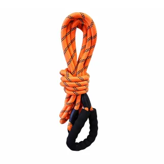 Longe réfléchissante orange nylon avec poignée et mousqueton