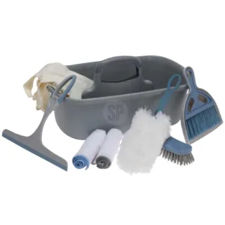 Set nettoyage 8 pièces microfibre brosse pelle balayette gants