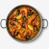 Plat paella flamme directe acier poli laminé Ø60cm 12-20 pers