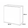 Pot de fleurs anthracite plastique 60 X 26 X 60 cm