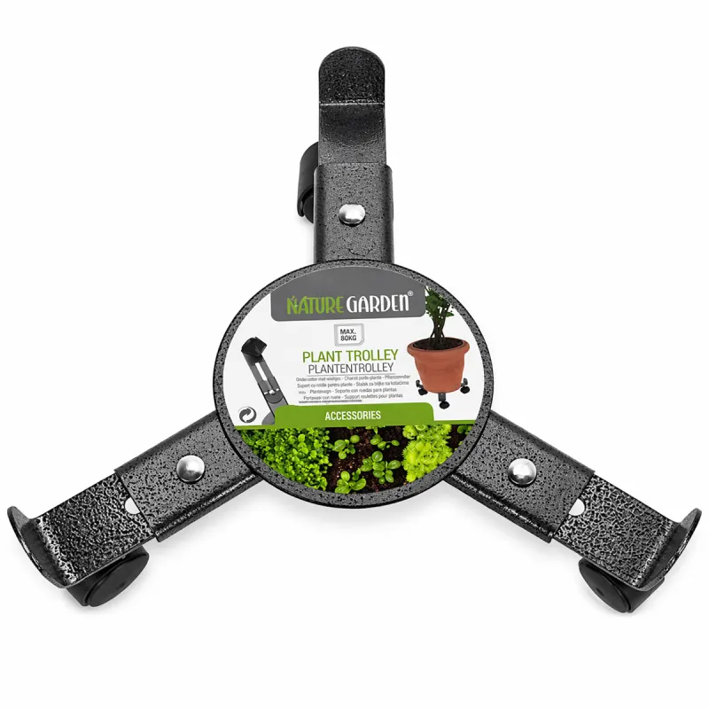 Support de plantes à 3 roulettes 22,5 à 30 cm 