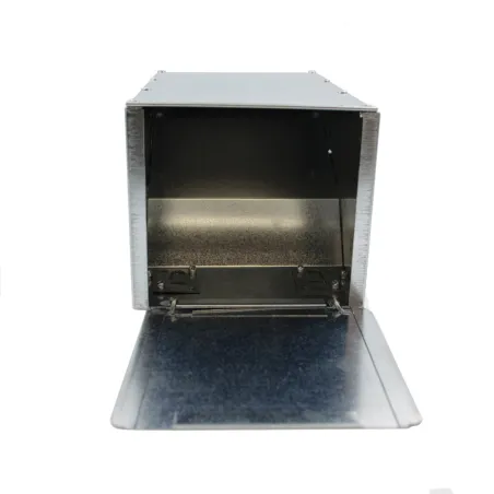 Lot de 10 Mangeoires trémie acier galva 1 compartiment 25x12x11cm