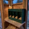 Mangeoire 20 kg 4 compartiments thermolaqué vert 46 x 17 x 40 cm