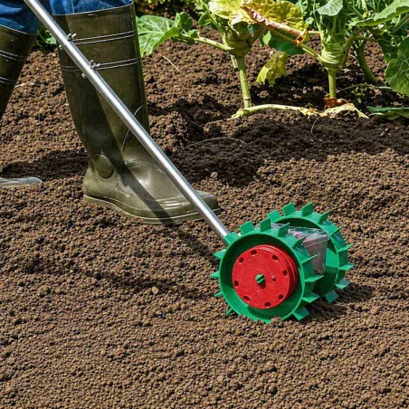 Semoir manuel graines Super Seeder 6 disques avec manche