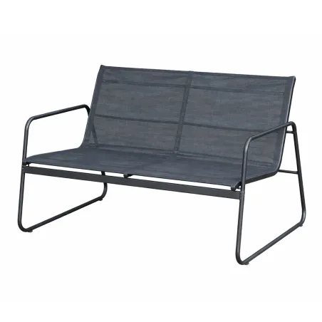 Ensemble Relax Salon de Jardin 4 Pièces en Acier et Textilène