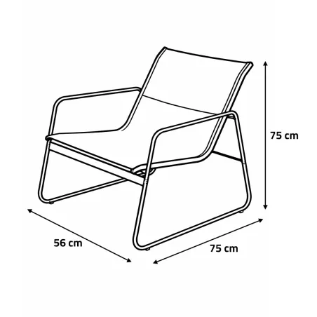 Ensemble Relax Salon de Jardin 4 Pièces en Acier et Textilène