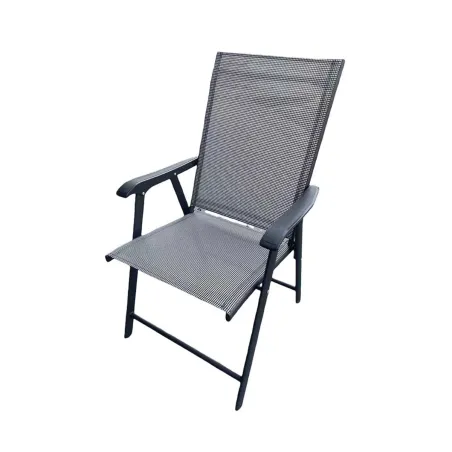 Ensemble Apéro 5 Pièces - Table + 4 Chaises Pliables en Acier et Textilène