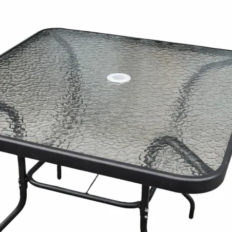 Ensemble Apéro 5 Pièces - Table + 4 Chaises Pliables en Acier et Textilène