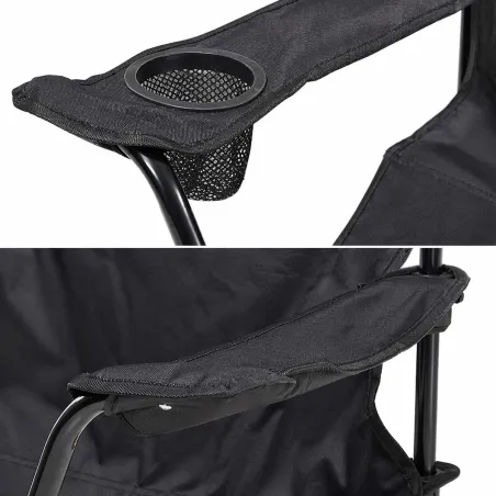 Chaise Easy C1 Pliable Noir - Structure Acier & Polyester 600D