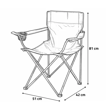 Chaise Easy C1 Pliable Noir - Structure Acier & Polyester 600D