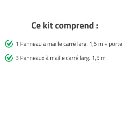 Kit parc à chiot carré 1,5 x 1,5 m