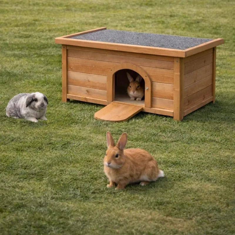 clapier à lapins en bois