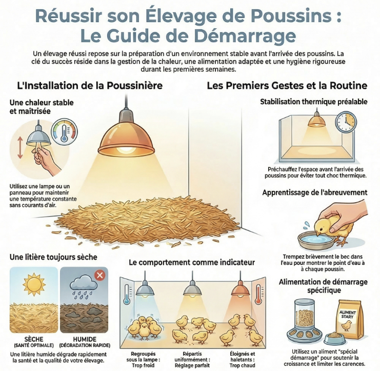 Débuter l'élevage de poussins ; infrogaphie