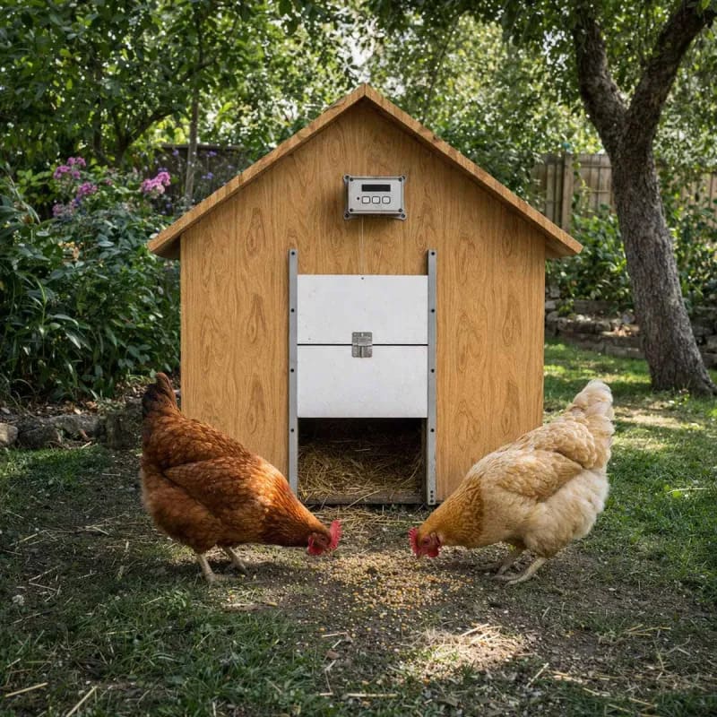 comment faire fuir un renard d'un poulailler, en installant un portier automatique pour la sécurité des poules