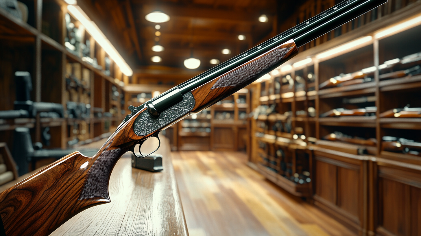Fusil de chasse superposé illustrant un guide consacré au calibre 28