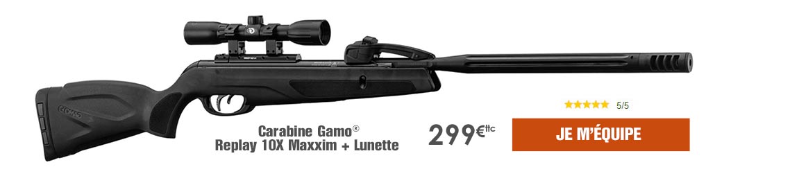 Carabine à air comprimé 10 coups à répétition Gamo REPLAY 10x MAXXIM