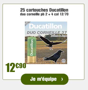 25 cartouches Ducatillon duo corneille pb 2 + 4 cal 12/70