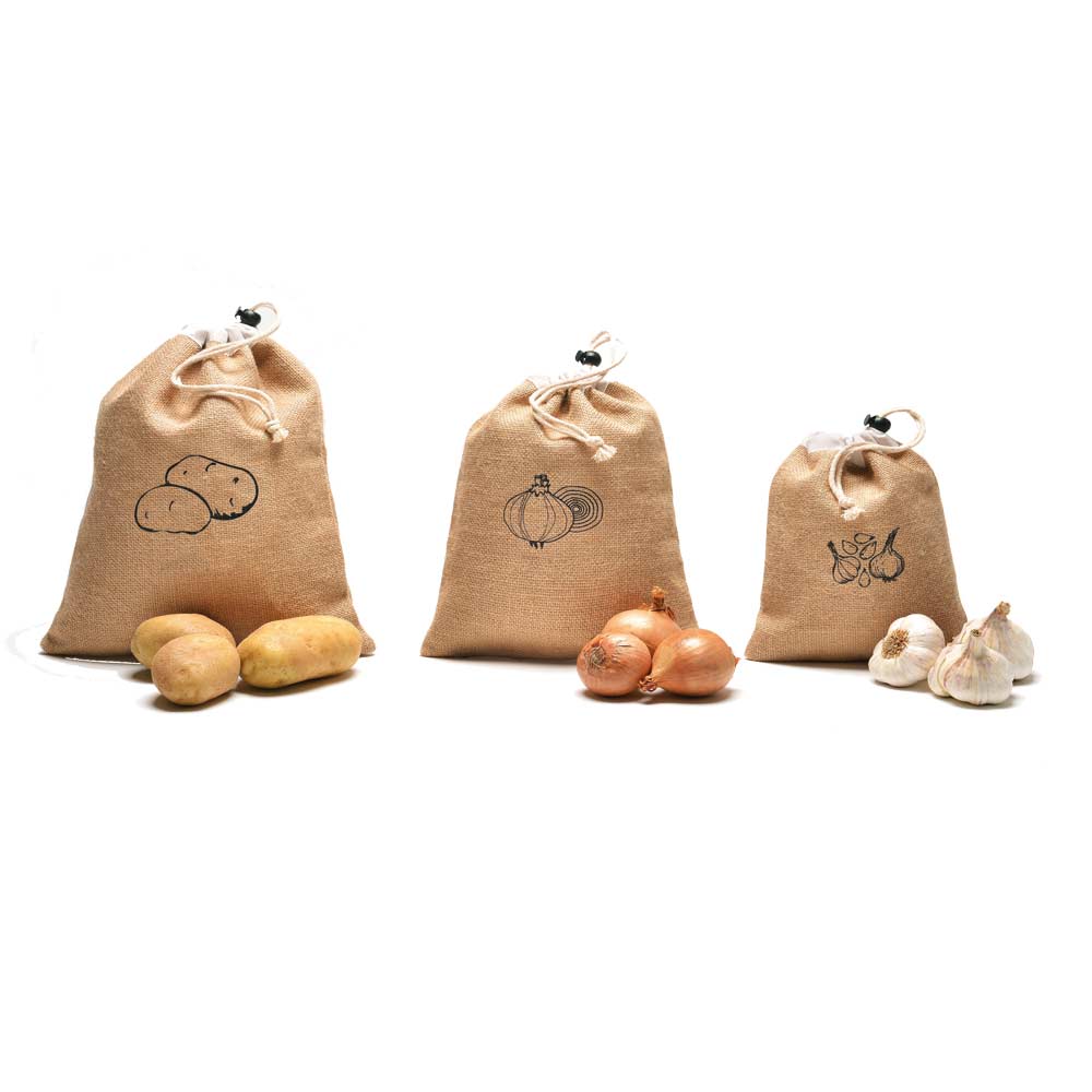 3 Sacs de conservation ail / oignons / pommes de terre - Ducatillon