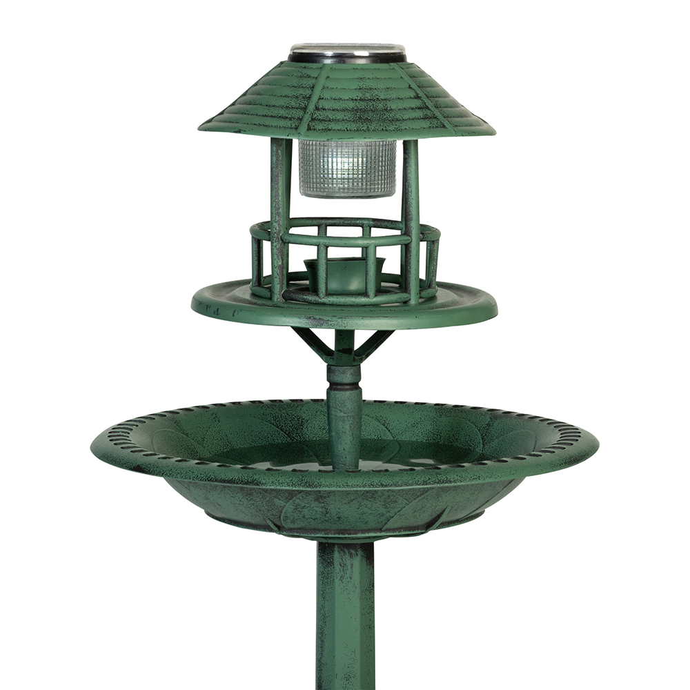 Mangeoire à oiseaux sur pied vasque lampe solaire bain d'oiseaux -  Ducatillon