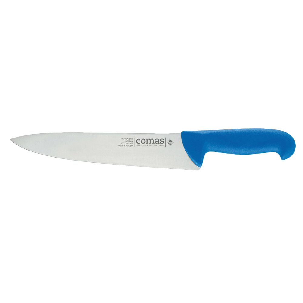 Couteau de cuisine chef 20 cm bleu manche thermo-gommé anti glisse -  Ducatillon