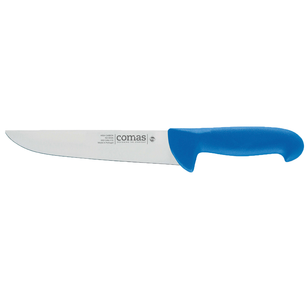 Couteau de cuisine boucher 20 cm bleu manche thermo-gommé anti glisse -  Ducatillon